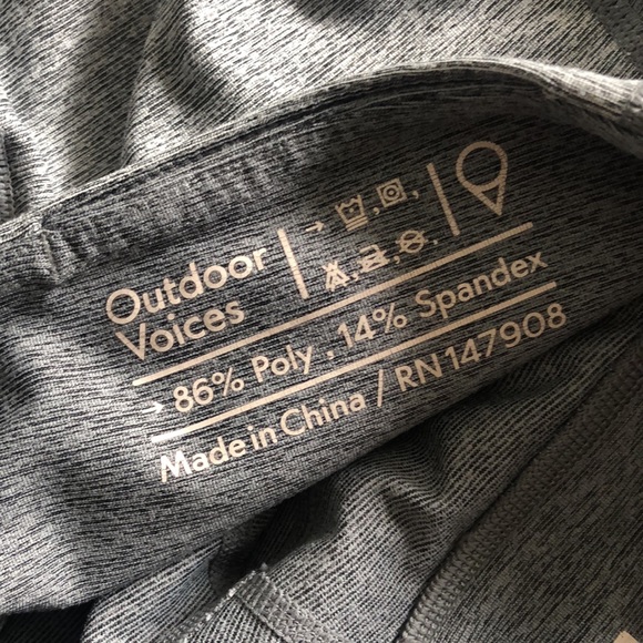 Outdoor Voices Tri-Tone Warmup Legging - Graphite/Ash/Dove, size S - Picture 4 of 4